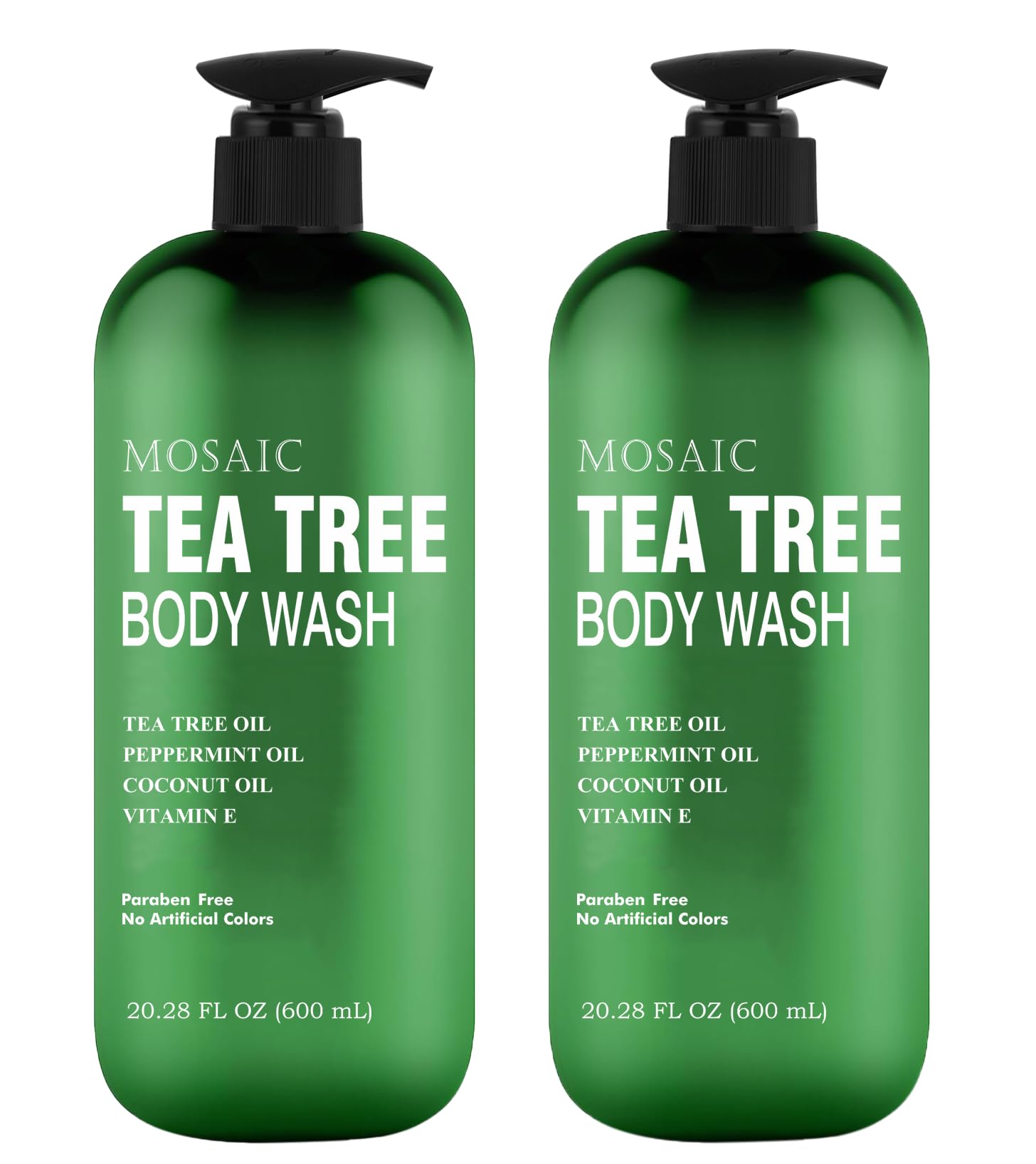 AnatoliaDaphne Tea Tree Body Wash with Vitamin E – Large 20.2 oz Bottle (Pack of 2) – Sulfate Free