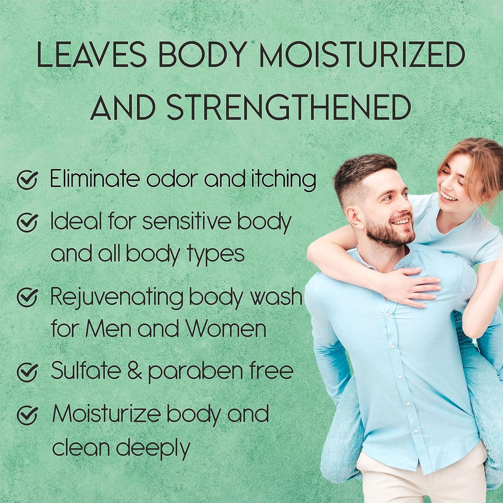 AnatoliaDaphne Tea Tree Body Wash with Mint & Vitamin E – Large 20.2 fl oz Bottles (Pack of 3) – Natural Oils for All Skin Types