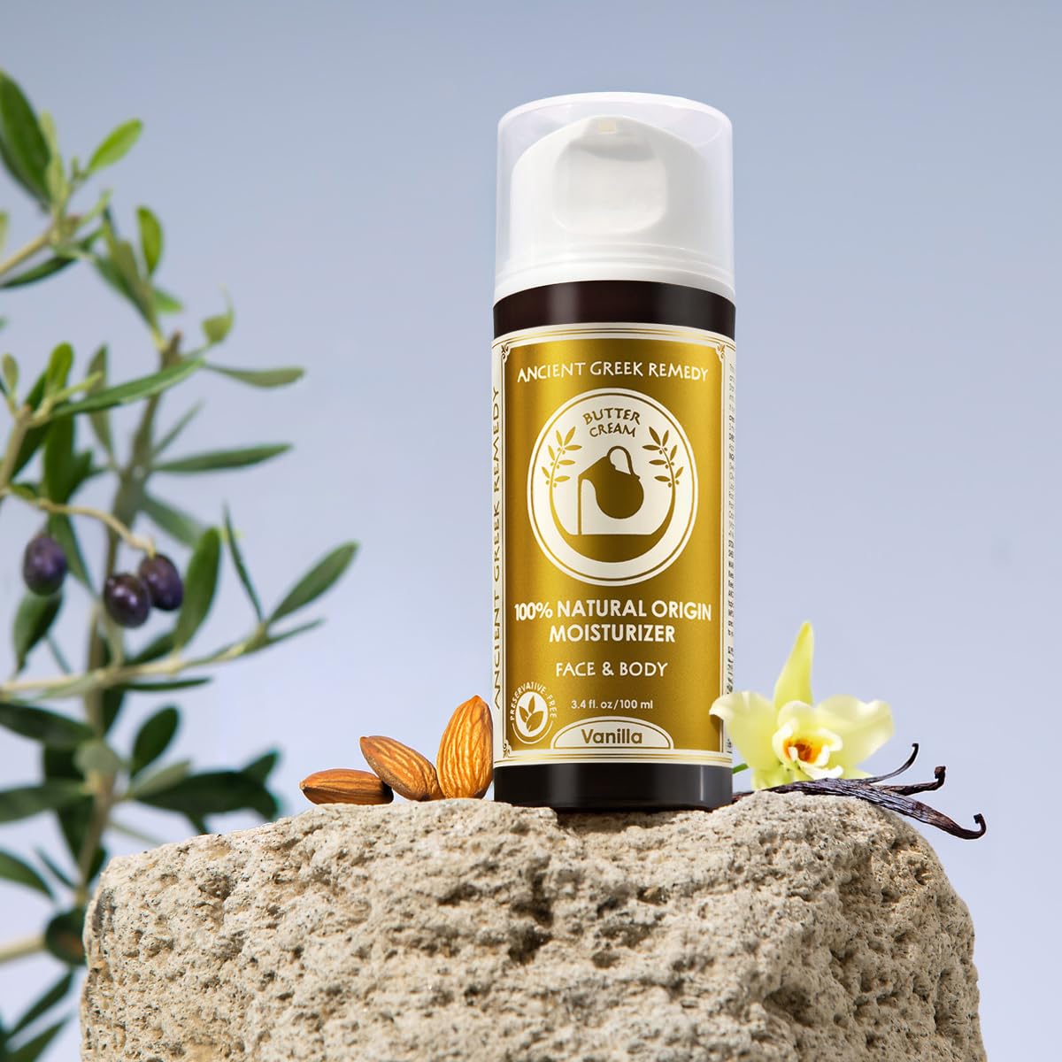 Ancient Greek Remedy Organic Face Moisturizer for Dry Skin – Anti-Aging Cream 3.4 oz