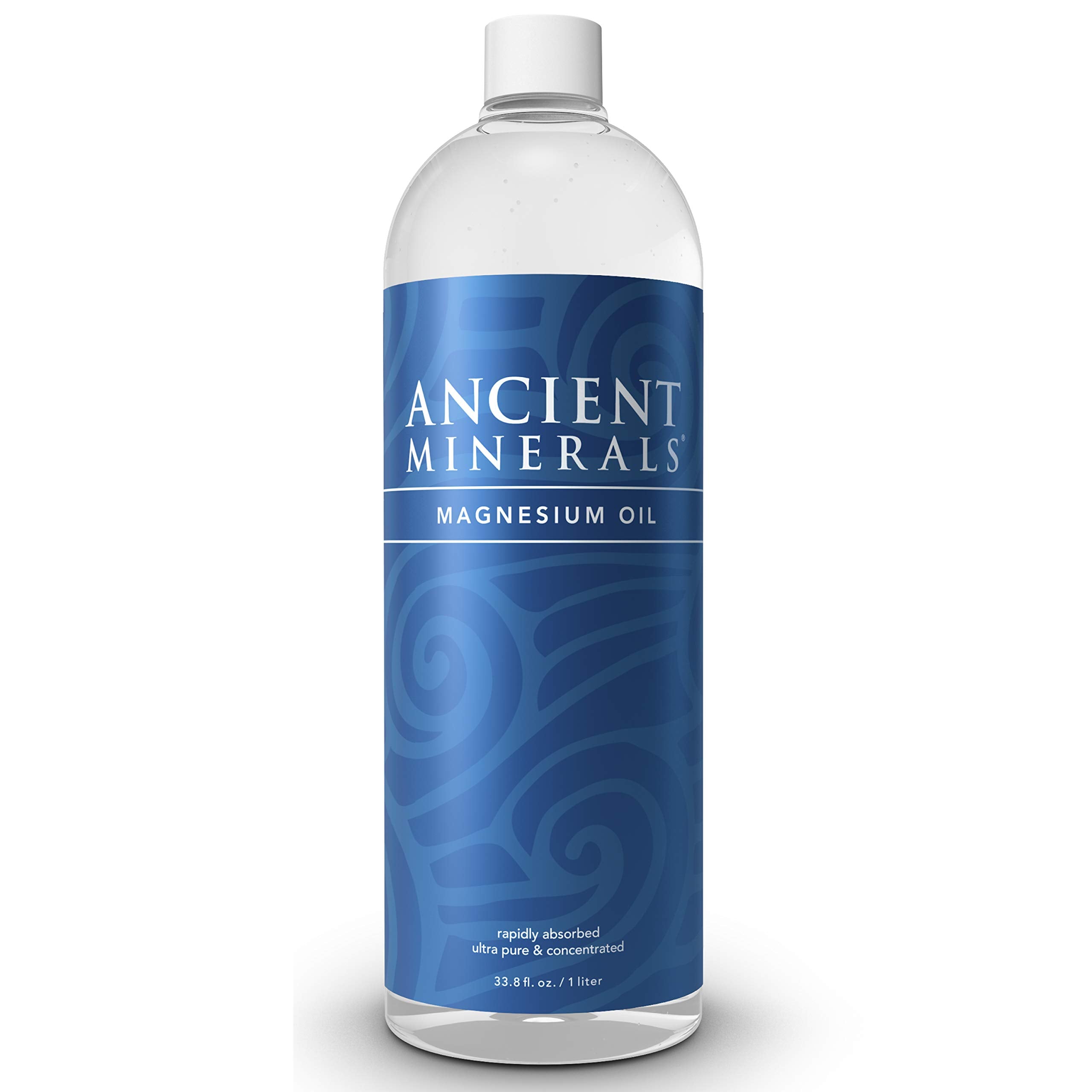 Ancient Minerals Magnesium Oil Refill Bottle – High-Concentration Zechstein Topical Magnesium Chloride (33 oz)