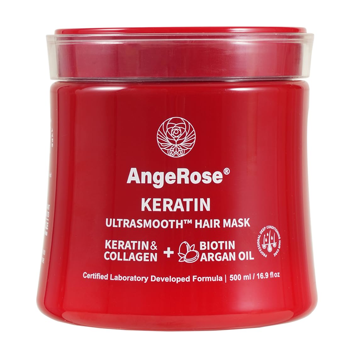 AngeRose Keratin Hair Mask with Collagen & Argan Oil – Deep Conditioner 16.9 oz