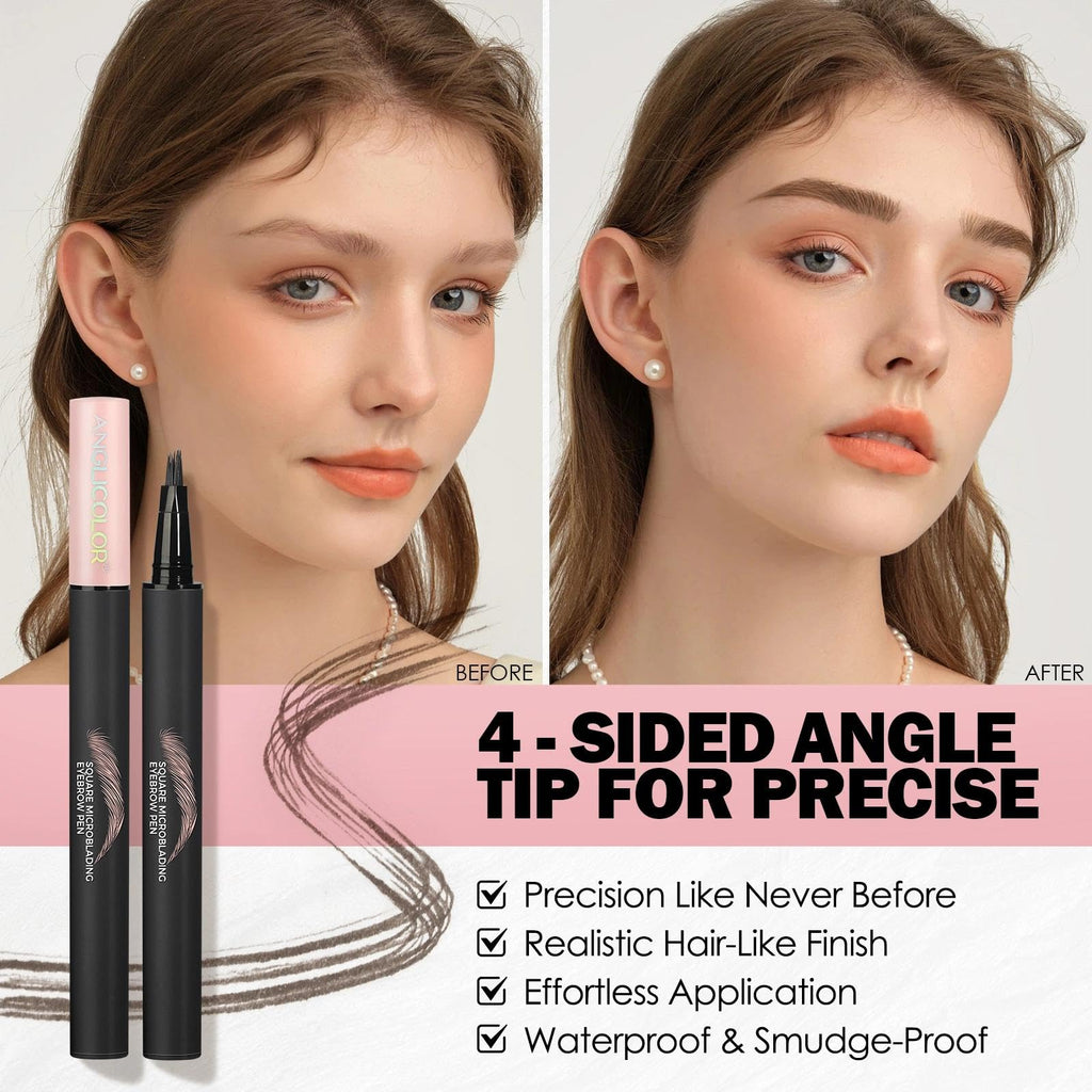 Anglicolor Microblading Eyebrow Pen – Quick, Natural, Long-Lasting Brows (Caramel Blonde 01)