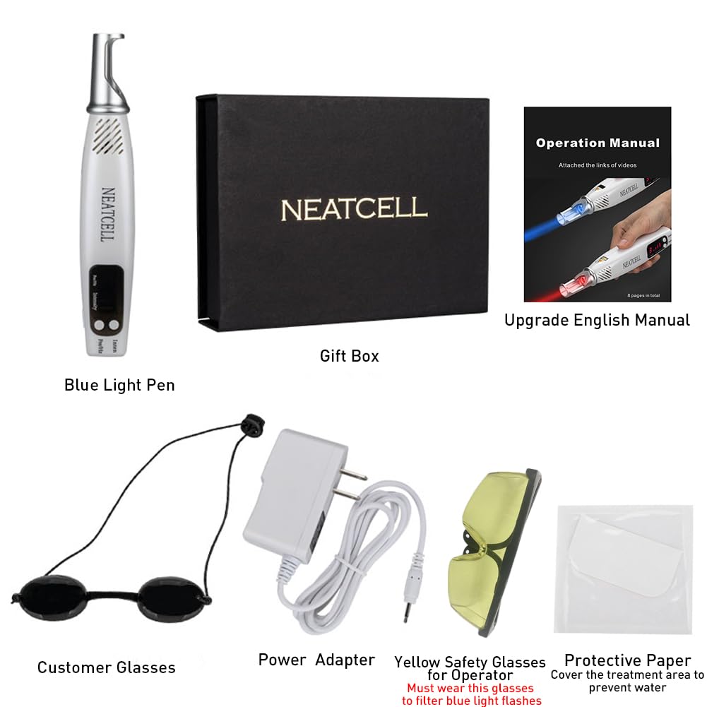 AngVin Blue Light Pen – Home Use Kit with Customer & Operator Glasses, US Plug (100–240V)