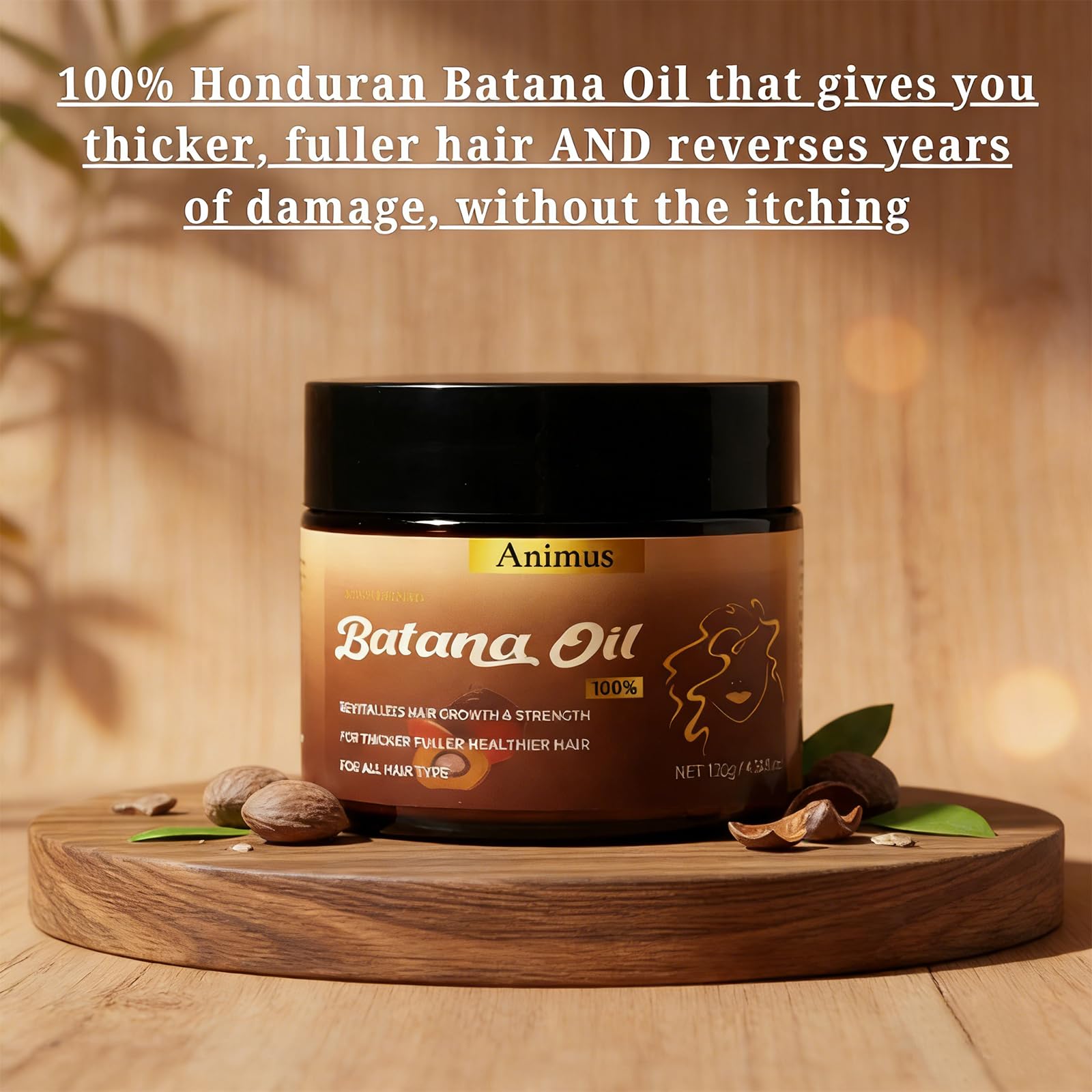 Animus Batana Oil – 100% Pure Batana Paste Hair Mask for All Hair Types