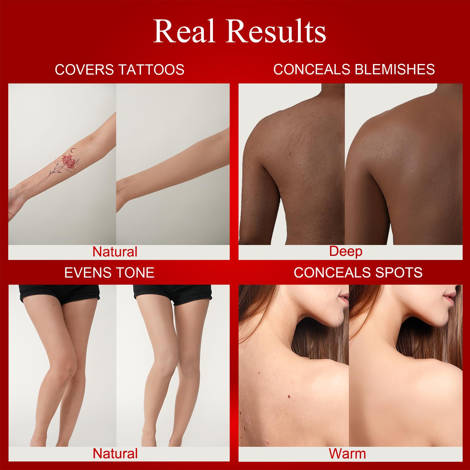 ANJOROUSA Body Coverage Perfector – Tattoo Cover Up & Waterproof