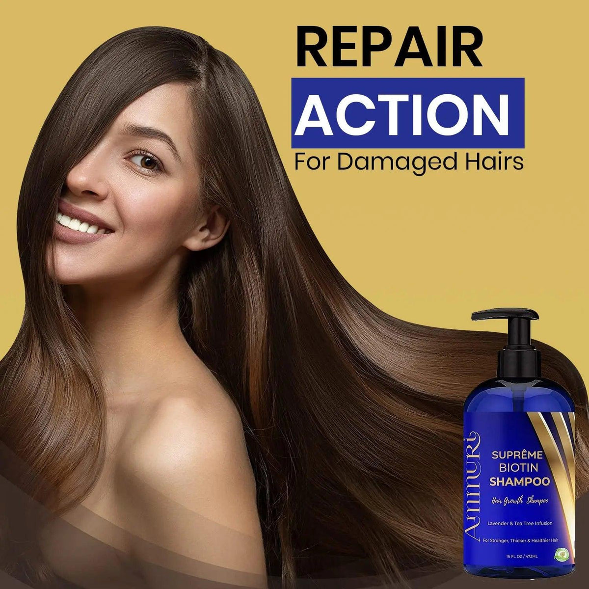 Ammuri Biotin & Caffeine Shampoo — Set of 2 x 473ml | Fuller-Looking Hair