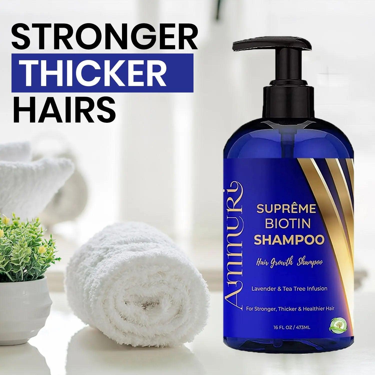 Ammuri Biotin & Caffeine Shampoo — Set of 2 x 473ml | Fuller-Looking Hair