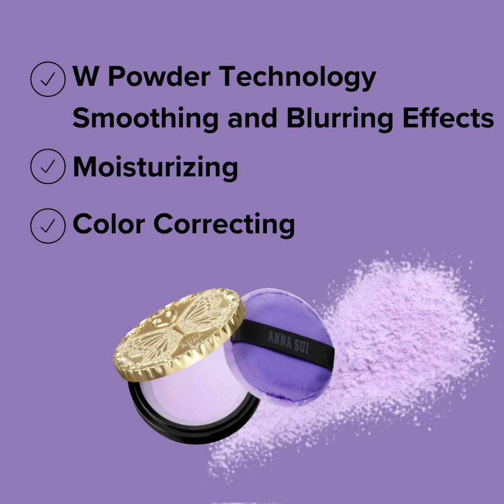 ANNA SUI Mini Refill Loose Face Powder Purple 200 | Pore Blurring & Brightening 0.21 oz