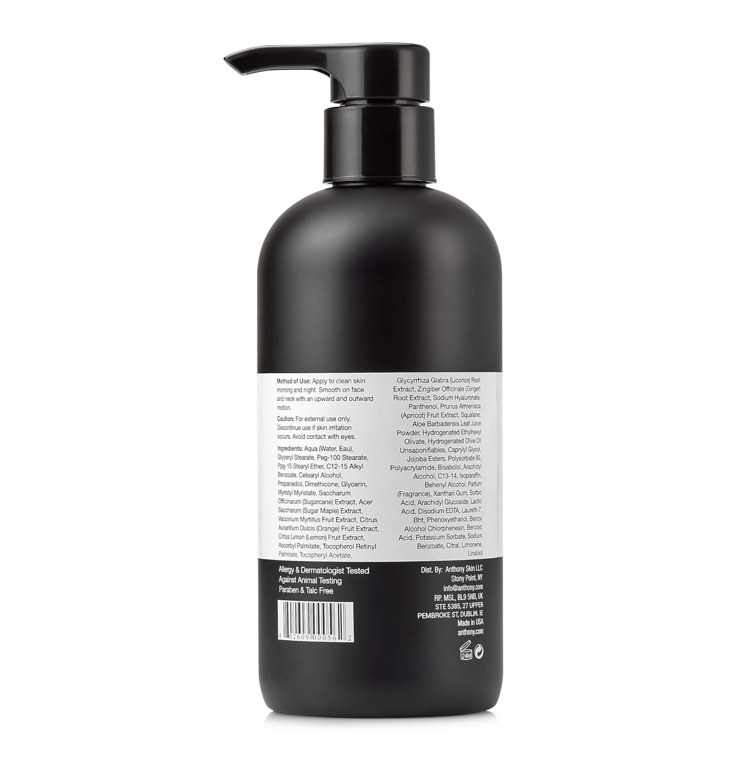 Anthony All-Purpose Facial Moisturizer – Lightweight Men’s Hydrating Lotion, Non-Comedogenic, Anti-Aging – 16 Fl Oz