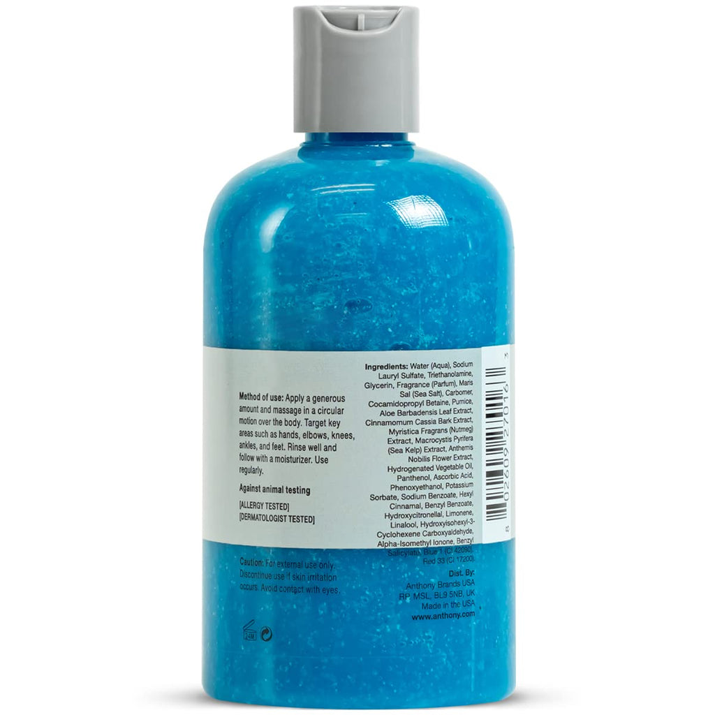 Anthony Exfoliating Body Scrub: Sea Salt, Vitamin C & Aloe Vera — Hydrating Sea Kelp Body Wash