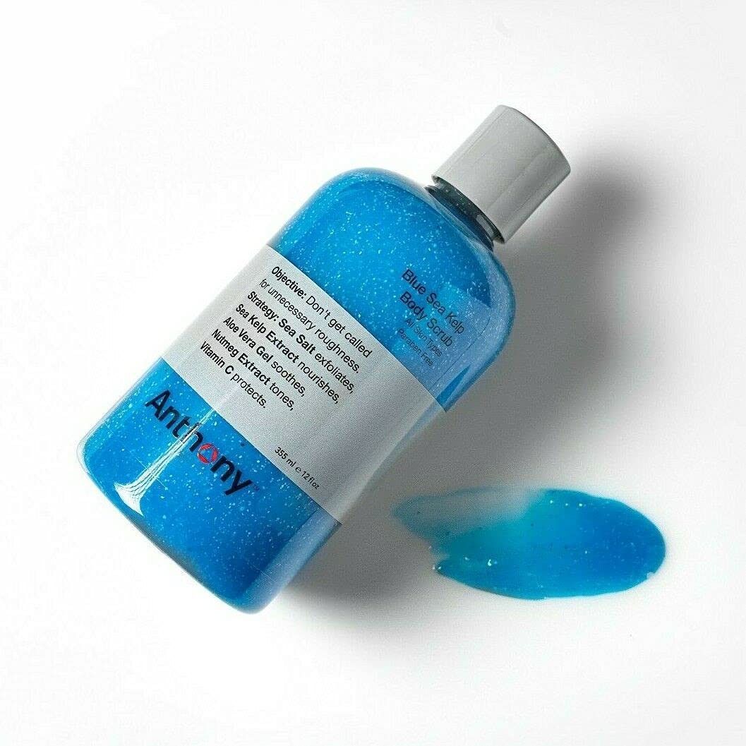 Anthony Exfoliating Body Scrub: Sea Salt, Vitamin C & Aloe Vera — Hydrating Sea Kelp Body Wash