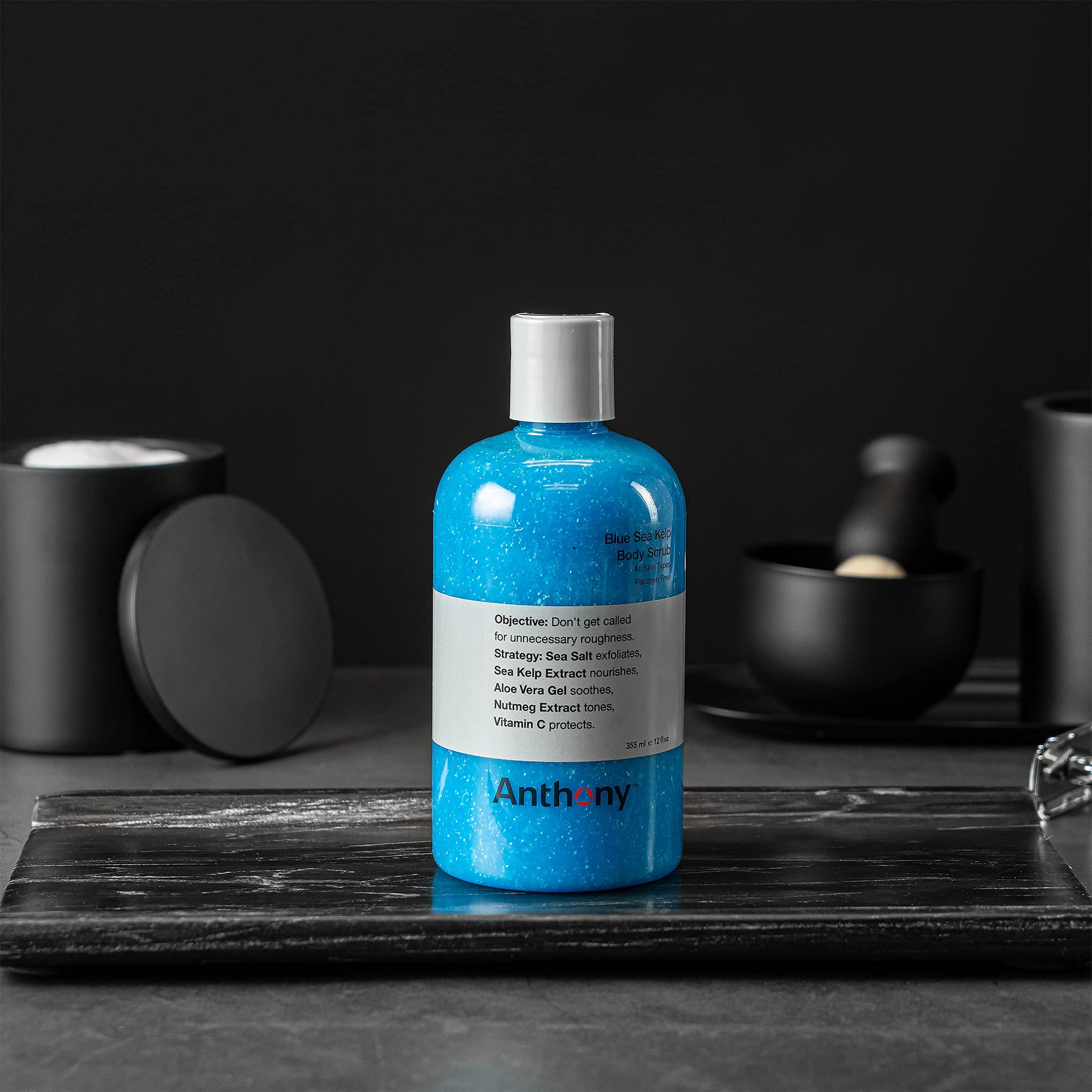 Anthony Exfoliating Body Scrub: Sea Salt, Vitamin C & Aloe Vera — Hydrating Sea Kelp Body Wash