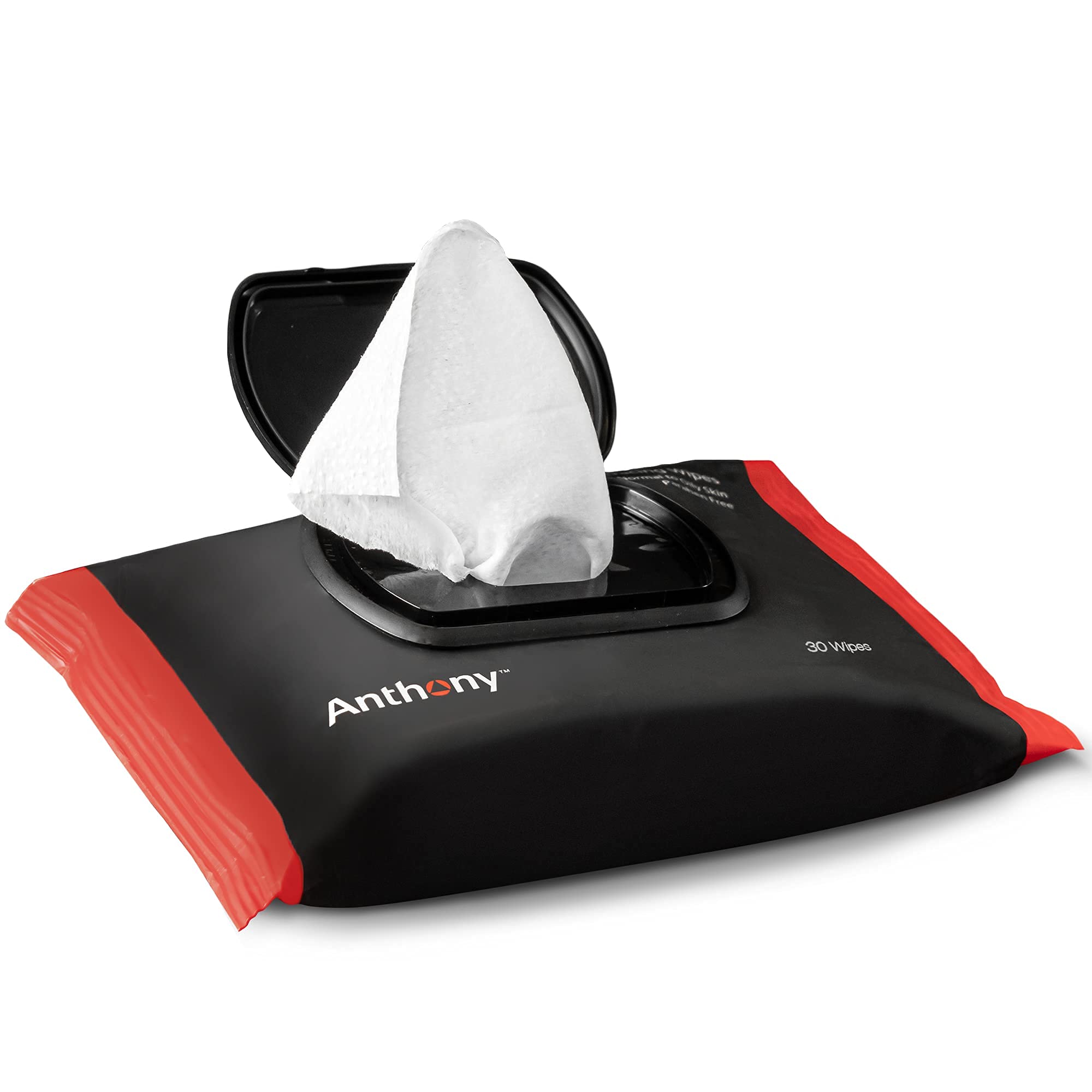 Anthony Glycolic Exfoliating & Resurfacing Wipes – Dual-Sided Cleanser for Men’s Skin (30 Sheets)