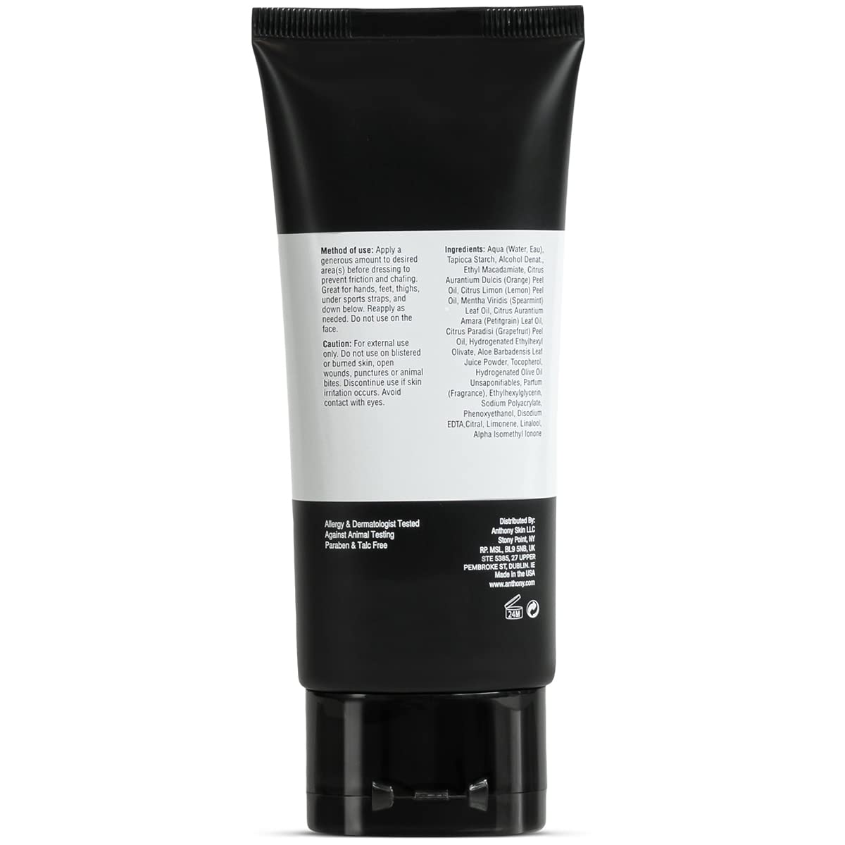 Anthony No Sweat Body Defense for Men — Cream-to-Powder Anti-Chafe Lotion, Talc-Free, 3 oz (Pack of 2)