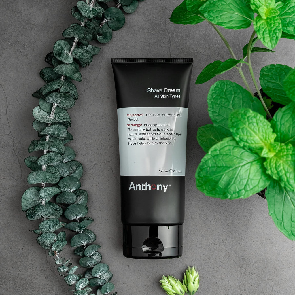 Anthony Shaving Cream for Sensitive Skin – Squalane, Eucalyptus & Rosemary (6 oz)