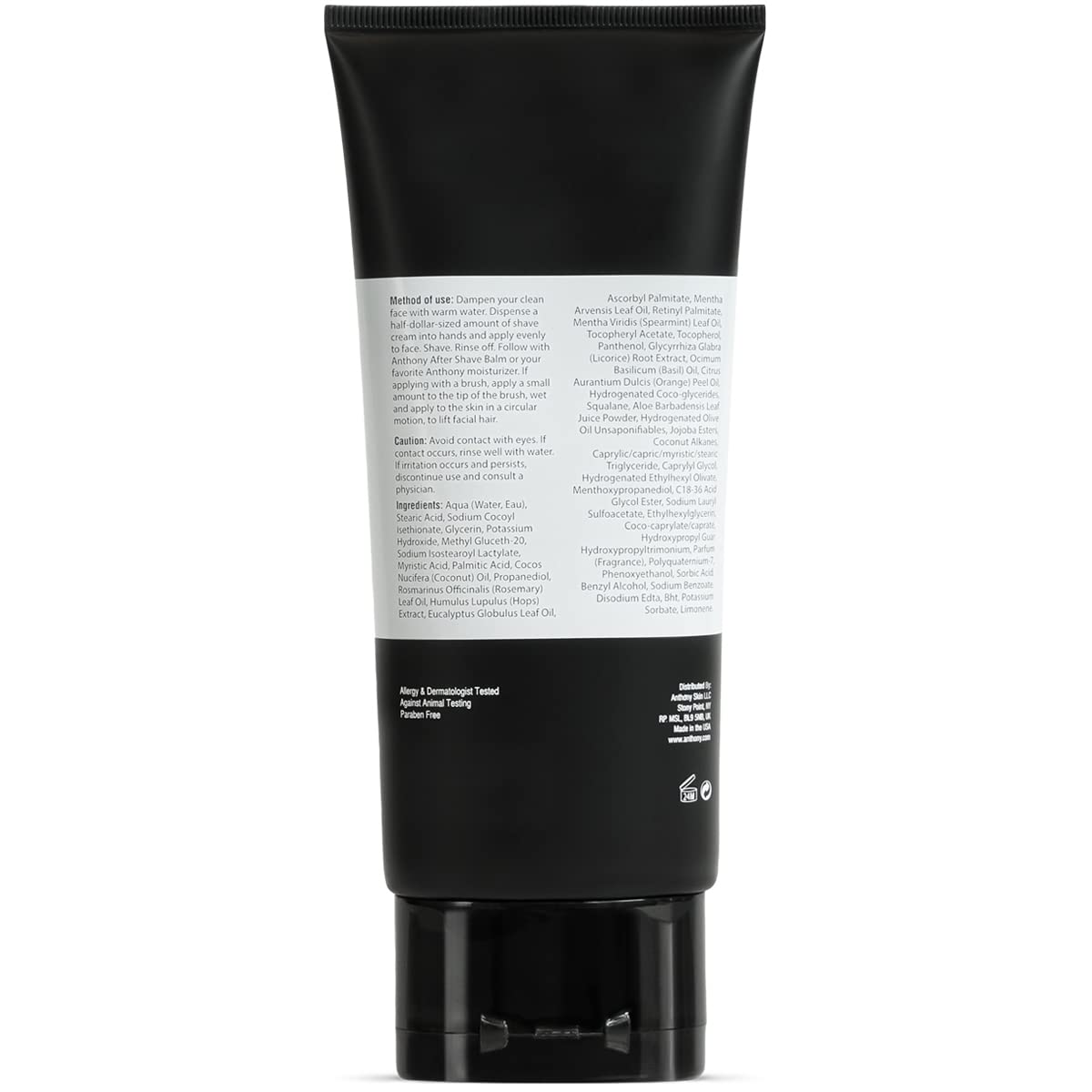 Anthony Shaving Cream for Sensitive Skin – Squalane, Eucalyptus & Rosemary (6 oz)