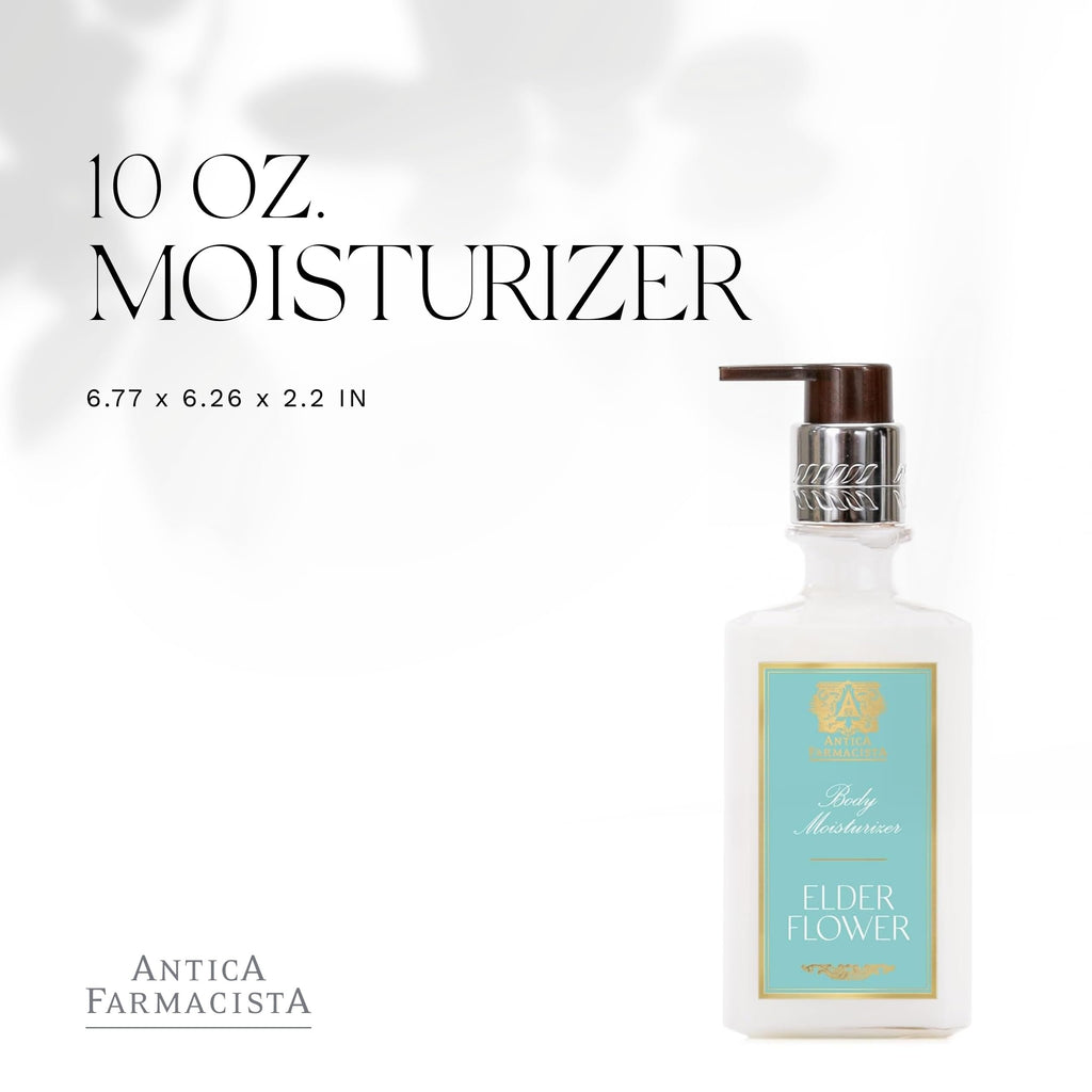 Antica Farmacista Body Moisturizer – Elderflower Scented Lotion with Aloe Vera, Green Tea & Sweet Almond Oil (10 oz)