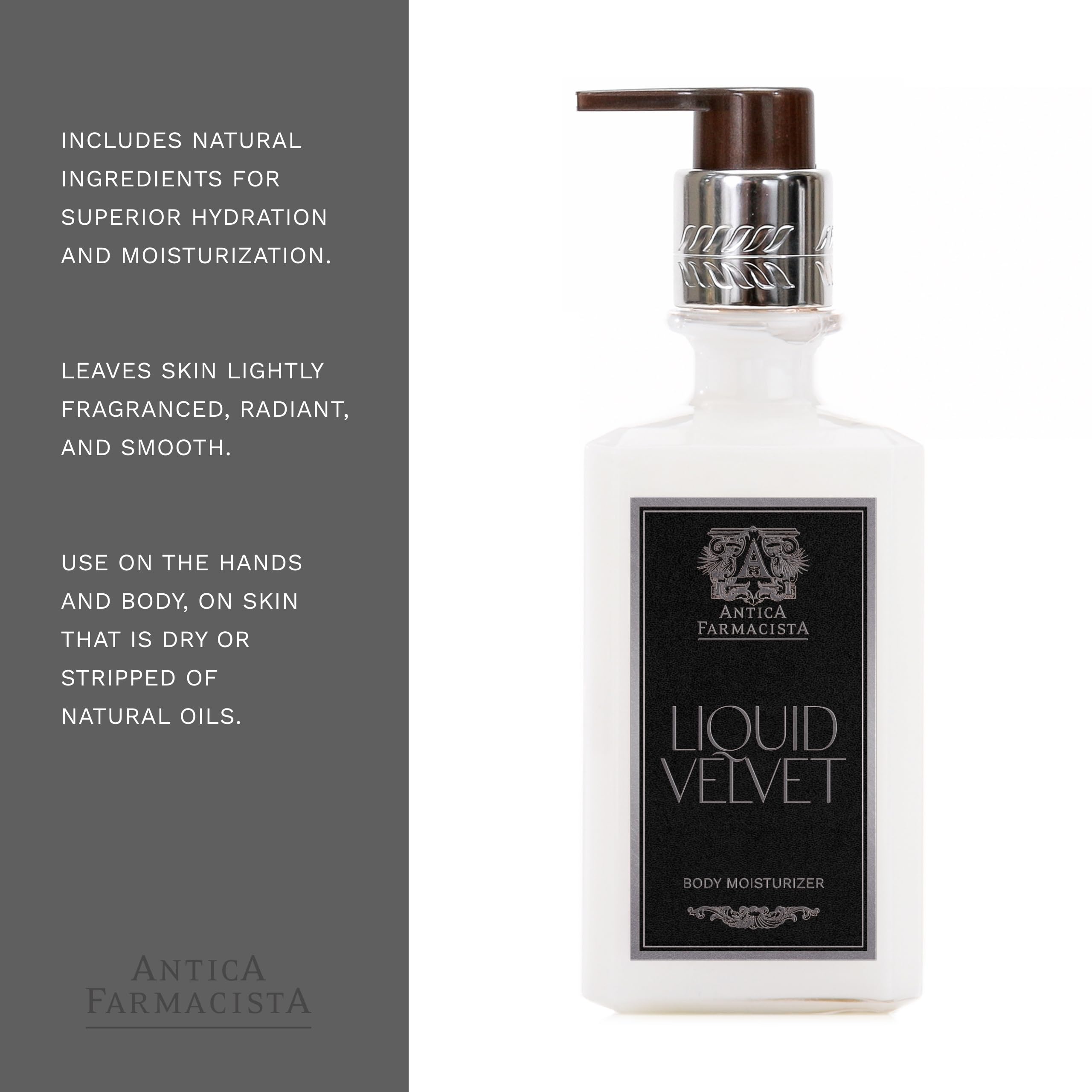 Antica Farmacista Body Moisturizer – Liquid Velvet with Aloe Vera, Green Tea & Sweet Almond Oil