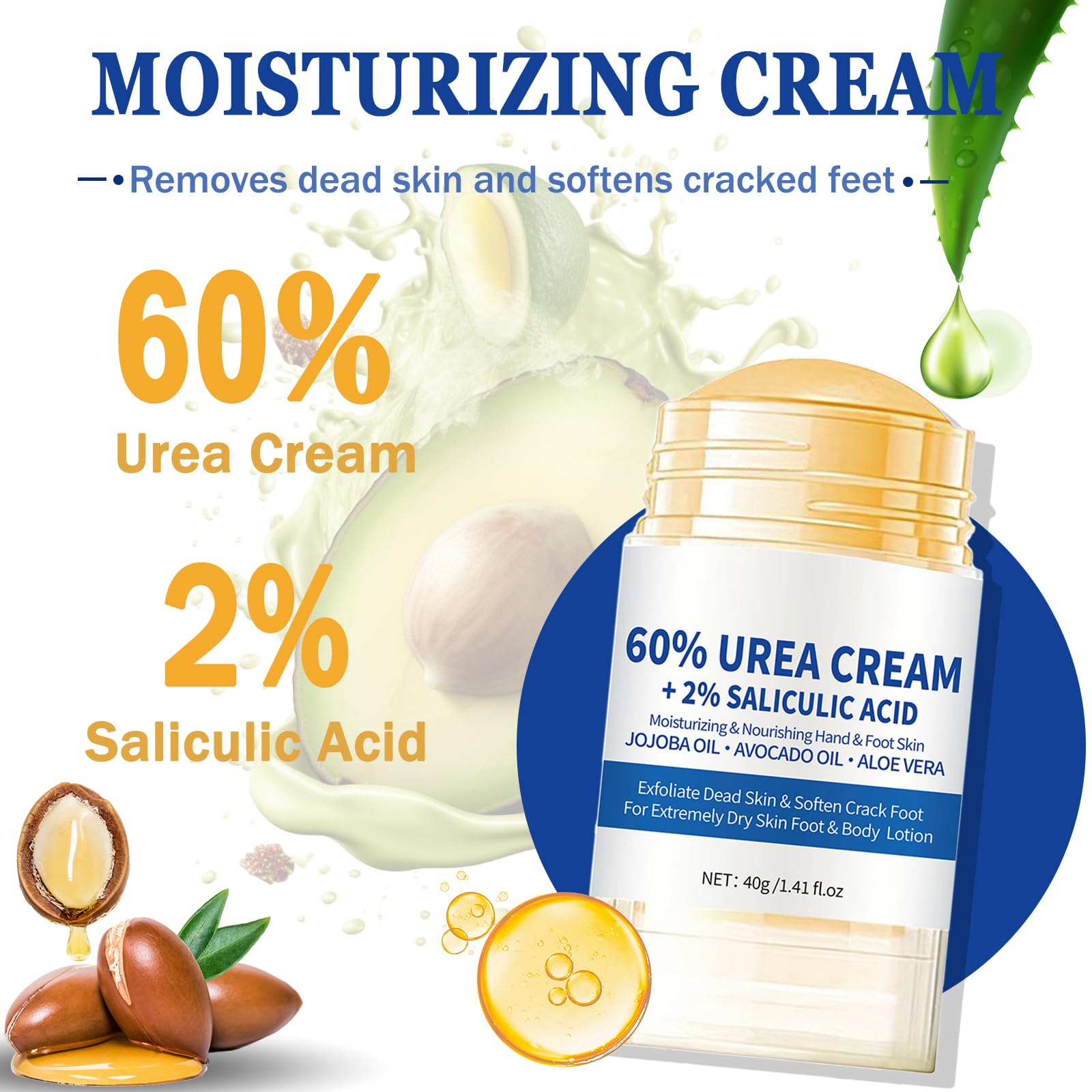 Anweina 2-Pack 60% Urea Foot Cream with 2% Salicylic Acid – Hydrating, Exfoliating, Anti-Cracking