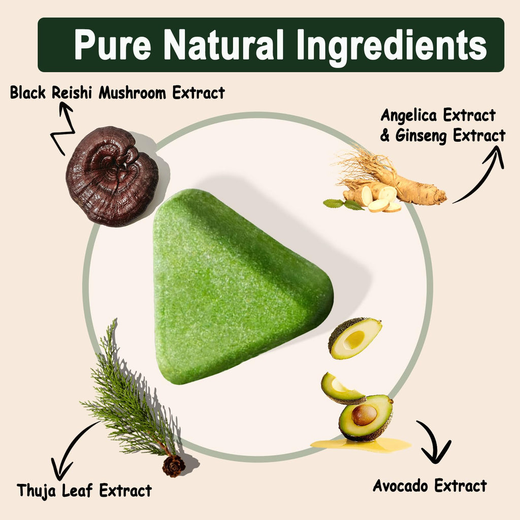 Anweina 2-Pack Nature Triangle Shampoo Bar – Nature Seven Greens, Usman Grass Formula