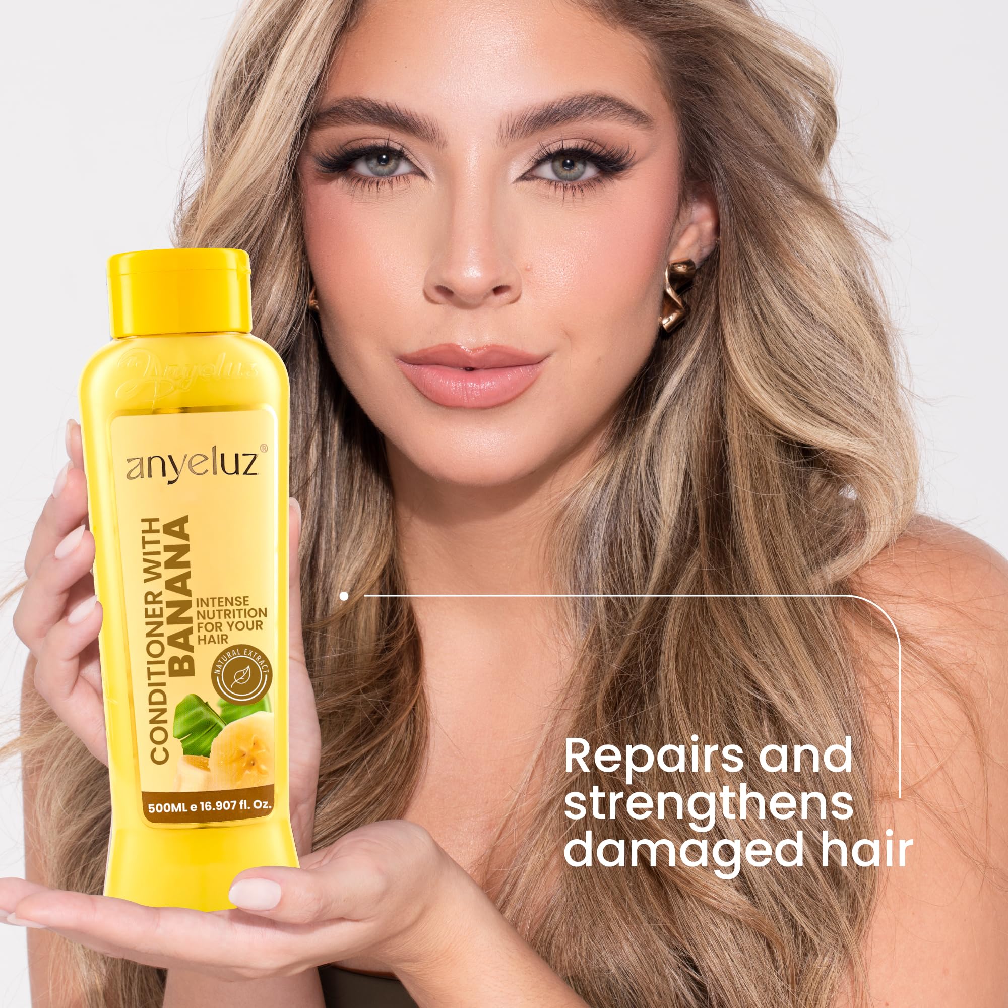 ANYELUZ Banana Conditioner | Deep Conditioning with Olive Oil for Fragile & Damaged Hair