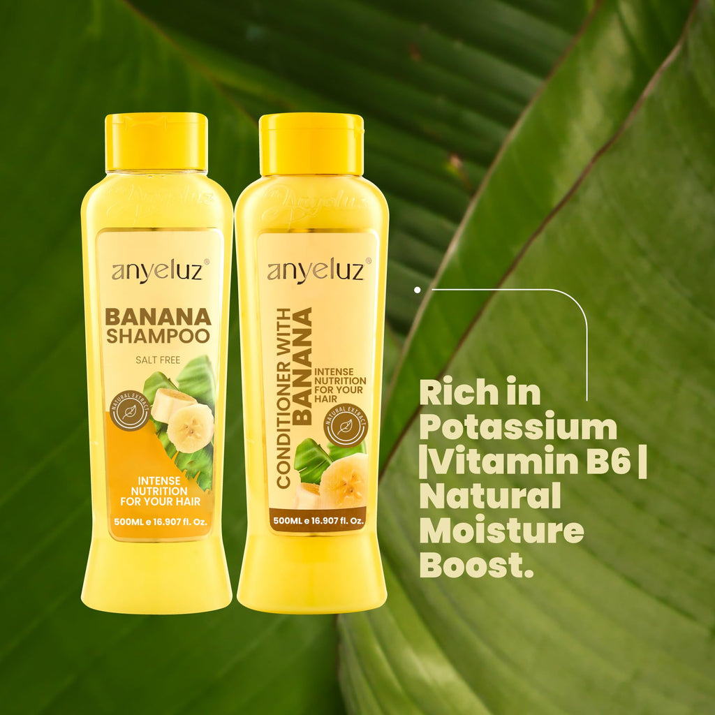 ANYELUZ Banana Hair Care Duo Set – Moisturizing Shampoo & Nourishing Conditioner