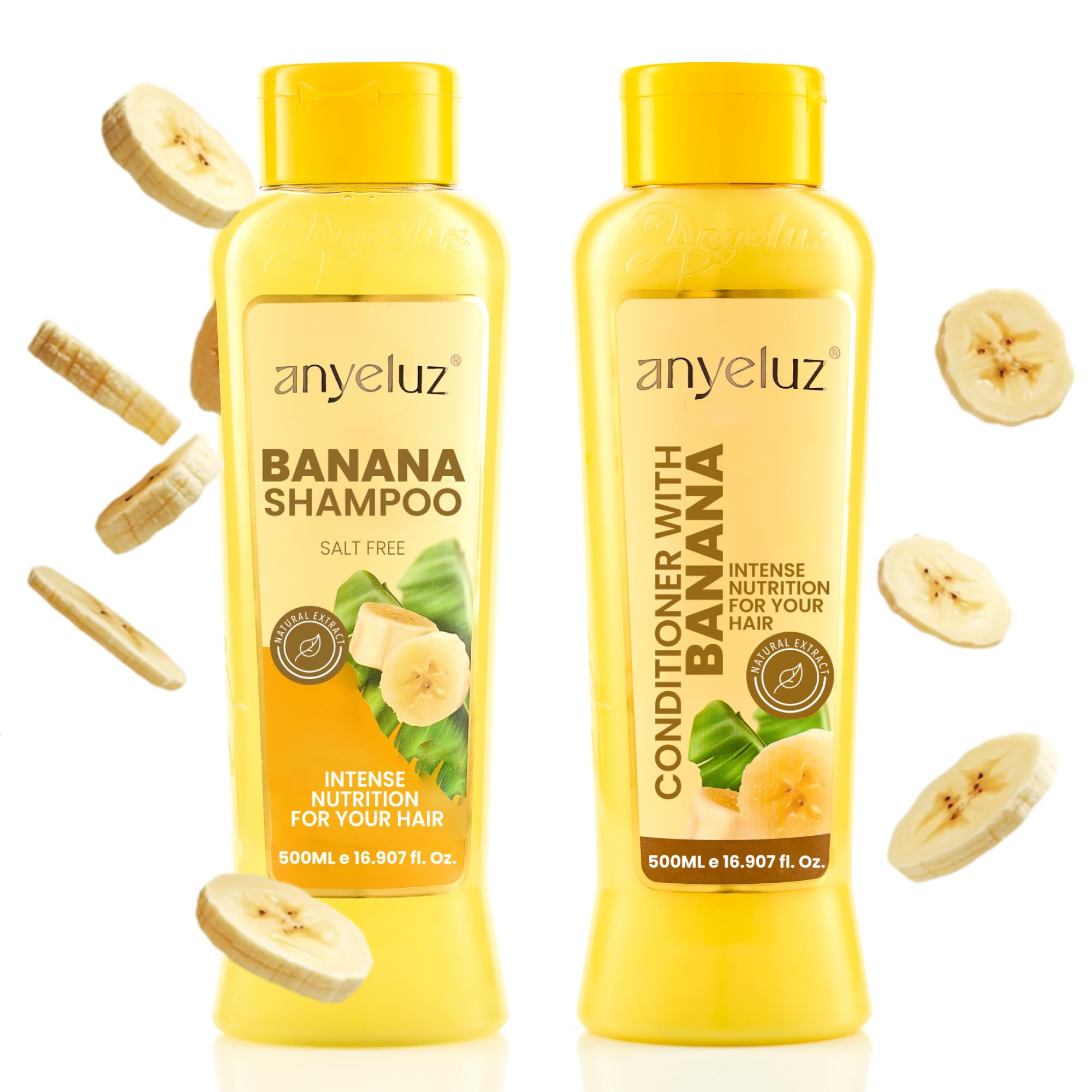 ANYELUZ Banana Hair Care Duo Set – Moisturizing Shampoo & Nourishing Conditioner