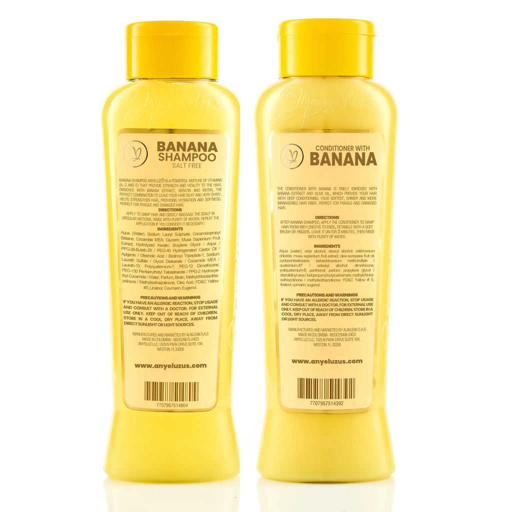 ANYELUZ Banana Hair Care Duo Set – Moisturizing Shampoo & Nourishing Conditioner