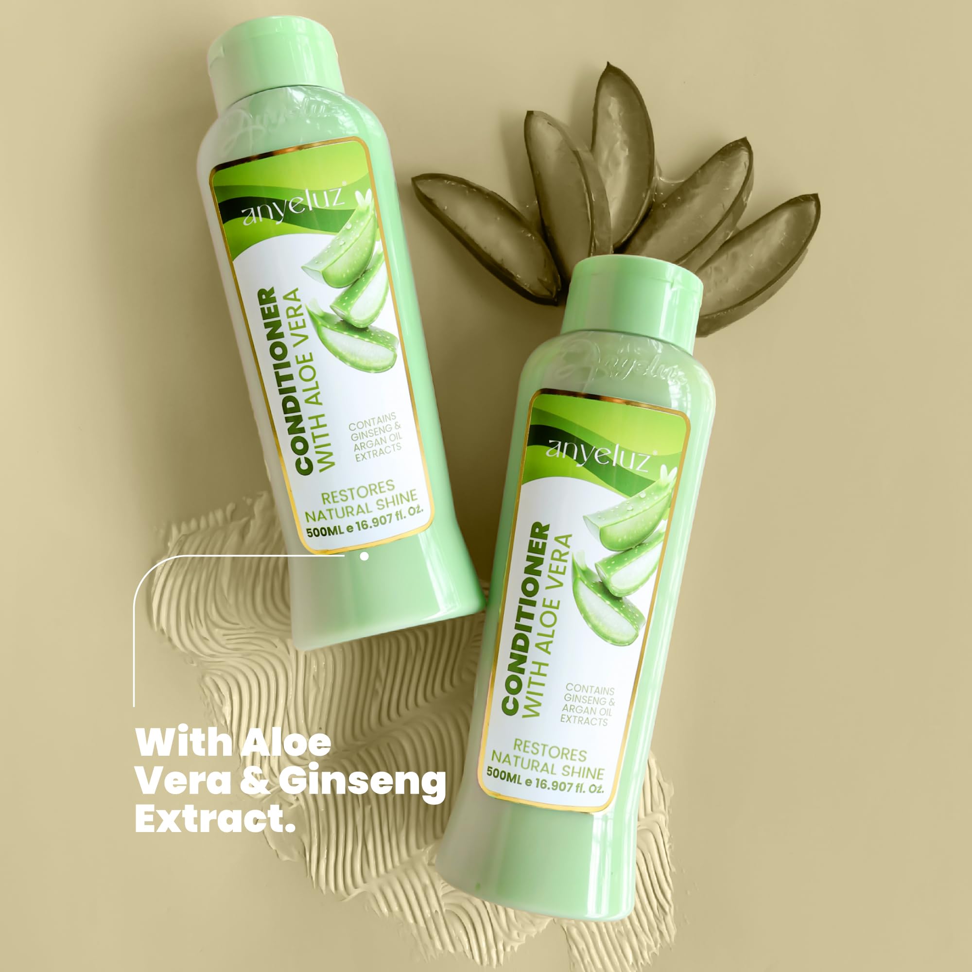 ANYELUZ Aloe Vera Argan Oil Conditioner — Hydrating, Lightweight Detangler for All Hair Types