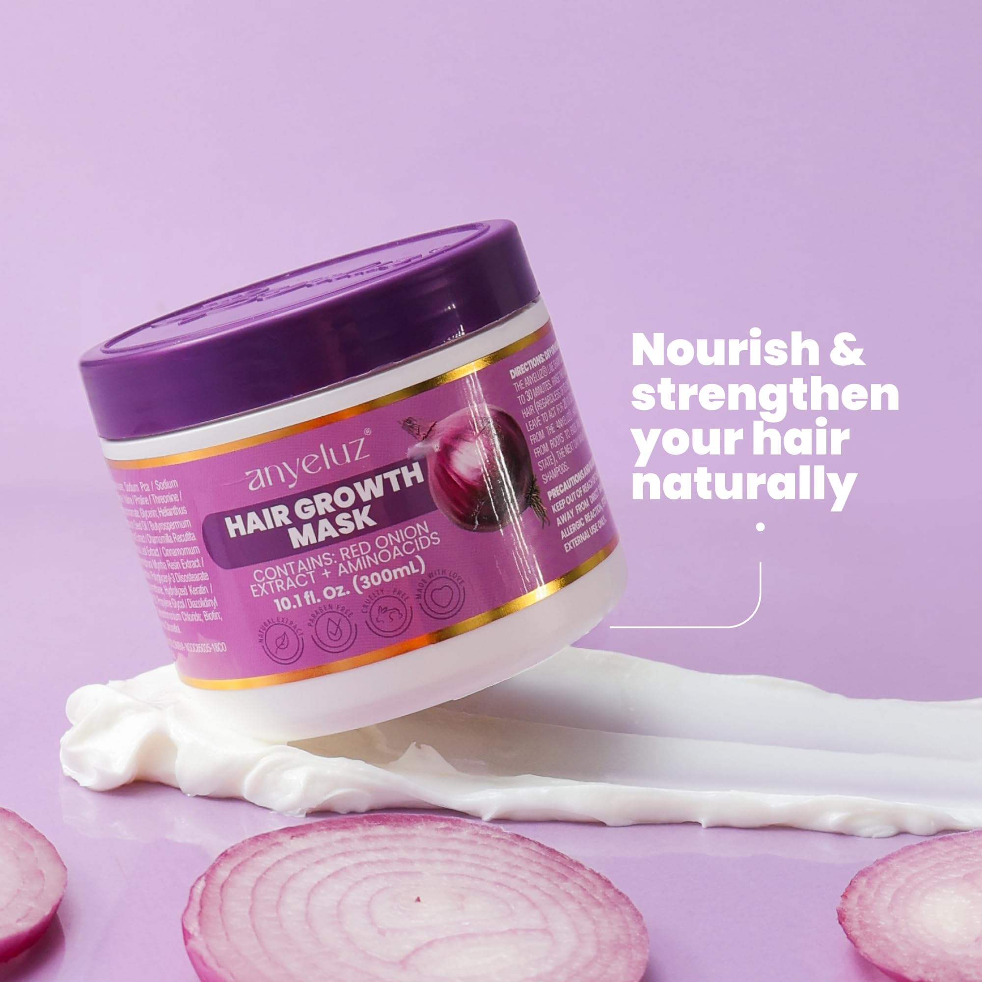 ANYELUZ Onion Hair Mask and Repair Therapy – Hydration, Strength, and Color Protection