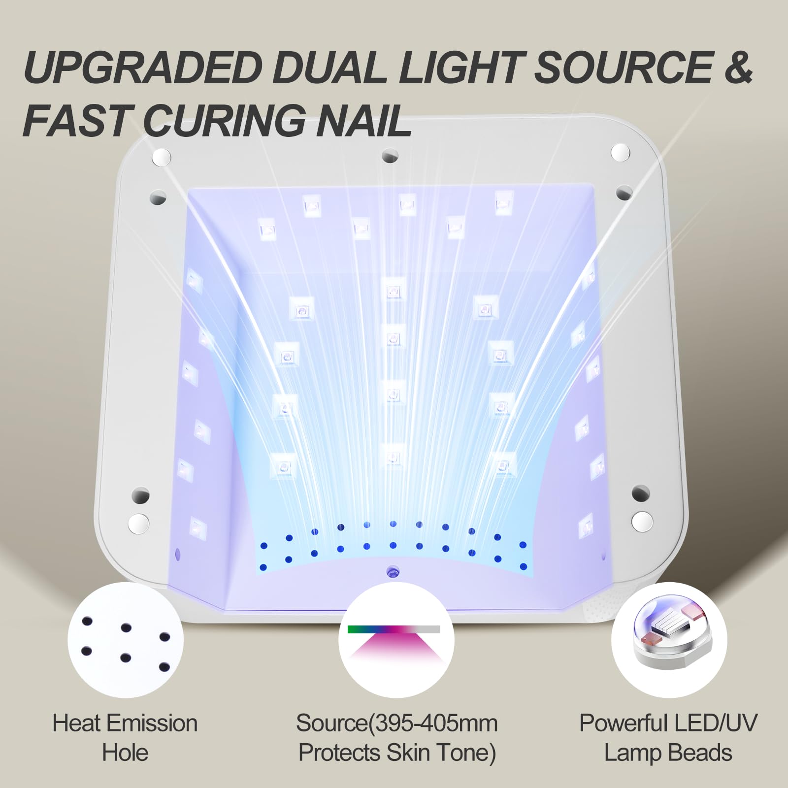ANYINS UV Nail Lamp 120W – Cordless, Fast & Even Gel Curing with Auto-Sensor