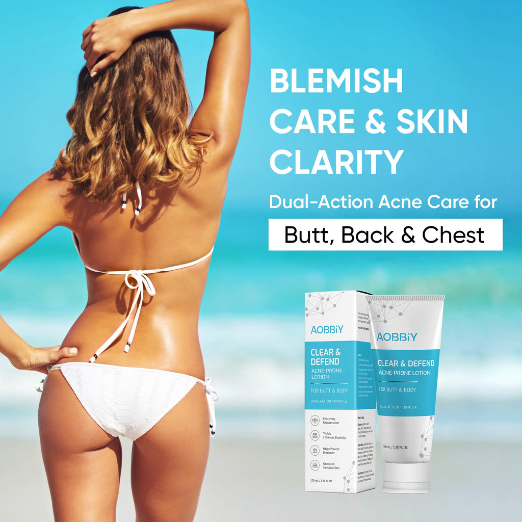 AOBBIY Butt Acne Clearing Treatment Cream — 2% Salicylic Acid & Niacinamide for Back, Butt & Body