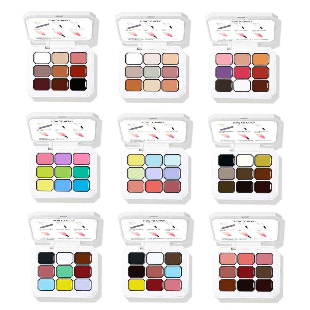 AOBOO Ombre Gel Nail Polish Kit – 9-Color Gradient Blush, Nail Sponges & Tools for At-Home Nail Art