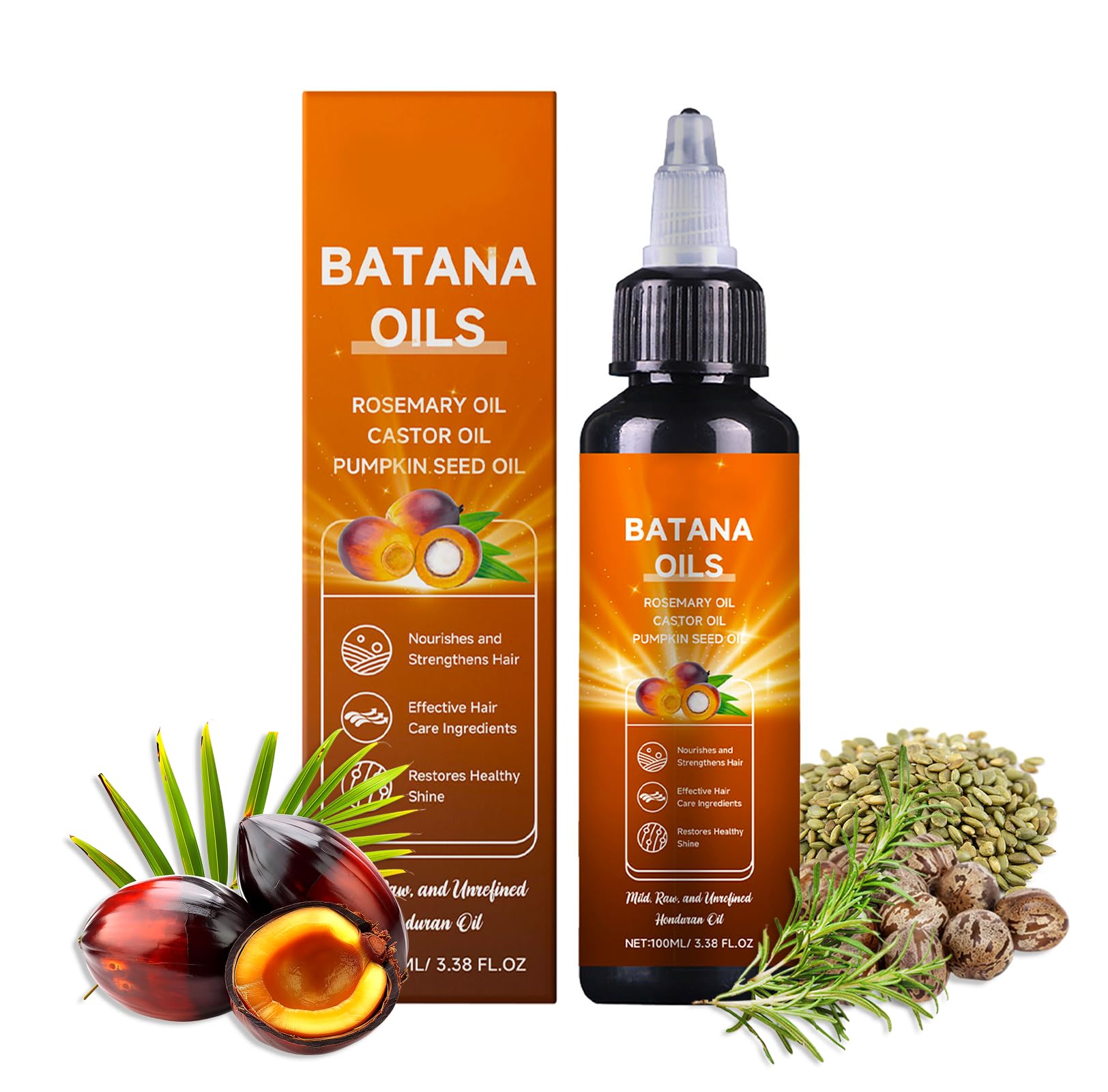 AOFEETINE Batana Oil for Hair Growth – 4-in-1 Deep Nourishment with Rosemary, Castor & Pumpkin Seed