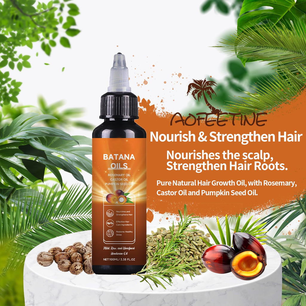 AOFEETINE Batana Oil for Hair Growth – 4-in-1 Deep Nourishment with Rosemary, Castor & Pumpkin Seed