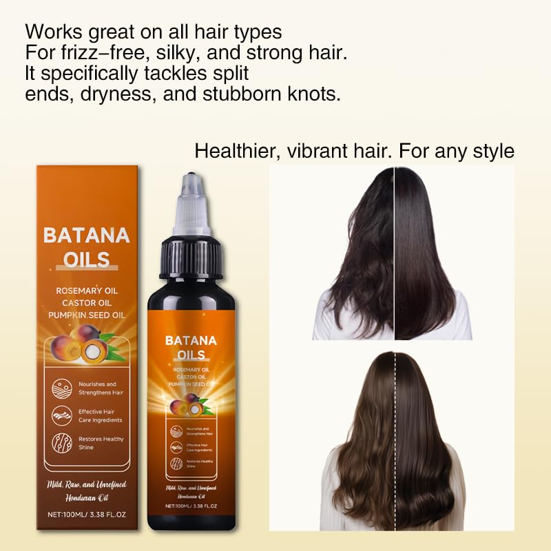 AOFEETINE Batana Oil for Hair Growth – 4-in-1 Deep Nourishment with Rosemary, Castor & Pumpkin Seed