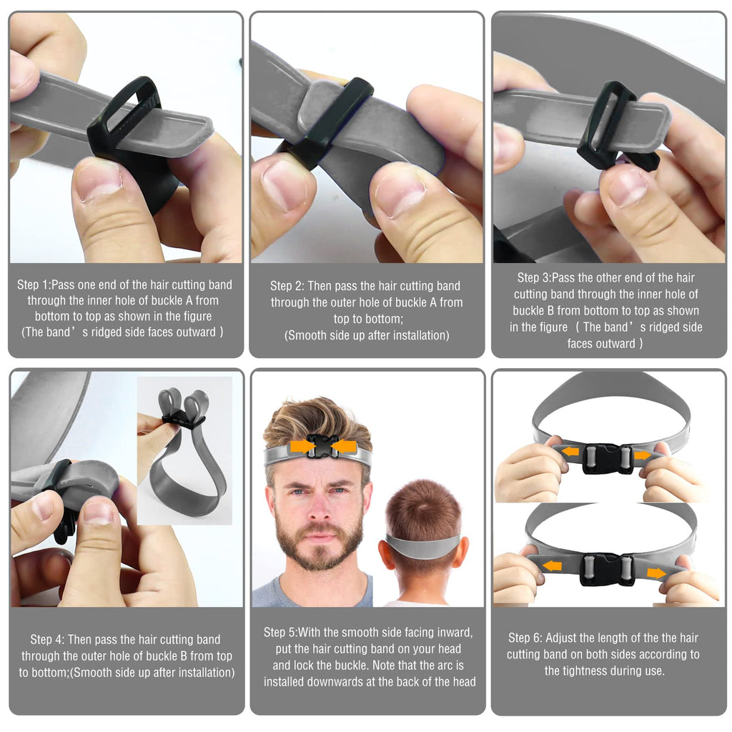AOMGD Adjustable Hair Trimming Guide & Neckline Shaving Template – DIY Self-Haircut System (Grey)