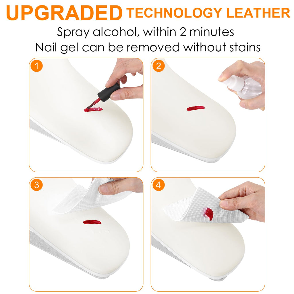 AONOLOVO Arm Rest for Nails Tech — 10-degree Inclined U-Shaped Nail Hand Rest with Aluminum Alloy Holder, Non-slip
