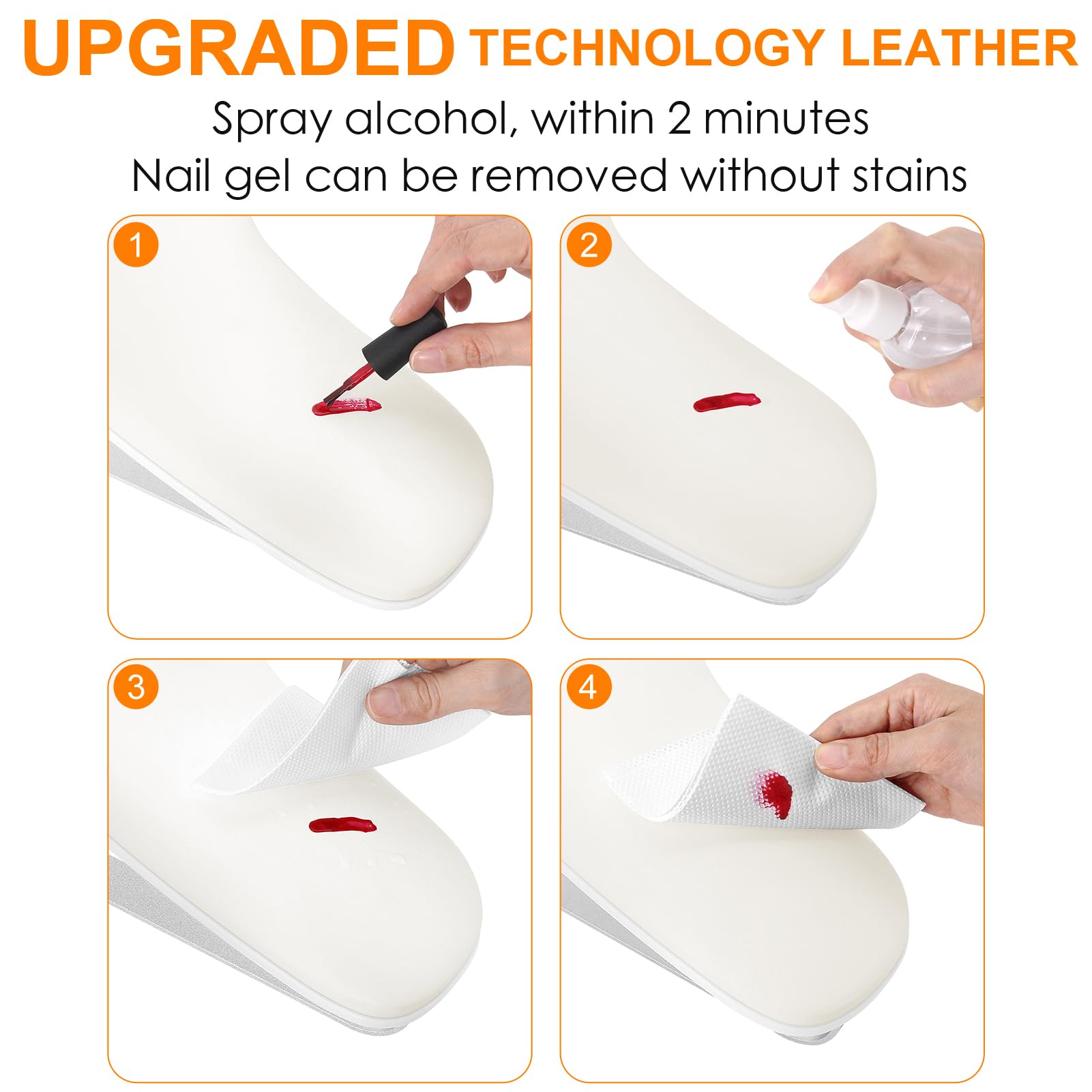 AONOLOVO Arm Rest for Nails Tech — 10-degree Inclined U-Shaped Nail Hand Rest with Aluminum Alloy Holder, Non-slip