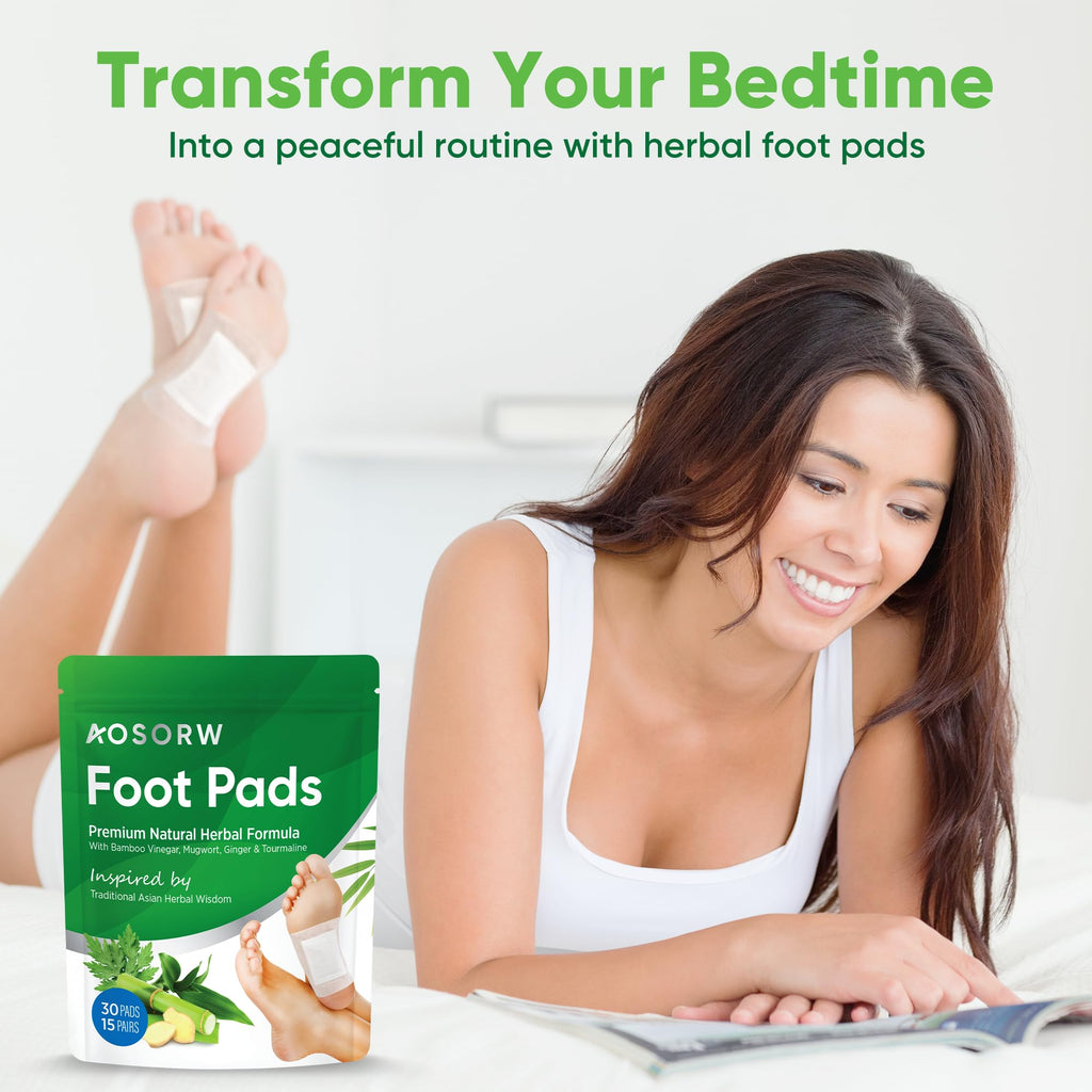 AOSORW Natural Cleansing Foot Pads – Soothing Nightly Foot Care for Relaxation and Refreshment