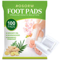 AOSORW Natural Herbal Foot Pads Ginger Oil and Bamboo Charcoal 100 Pads Pack - Overnight Foot Care
