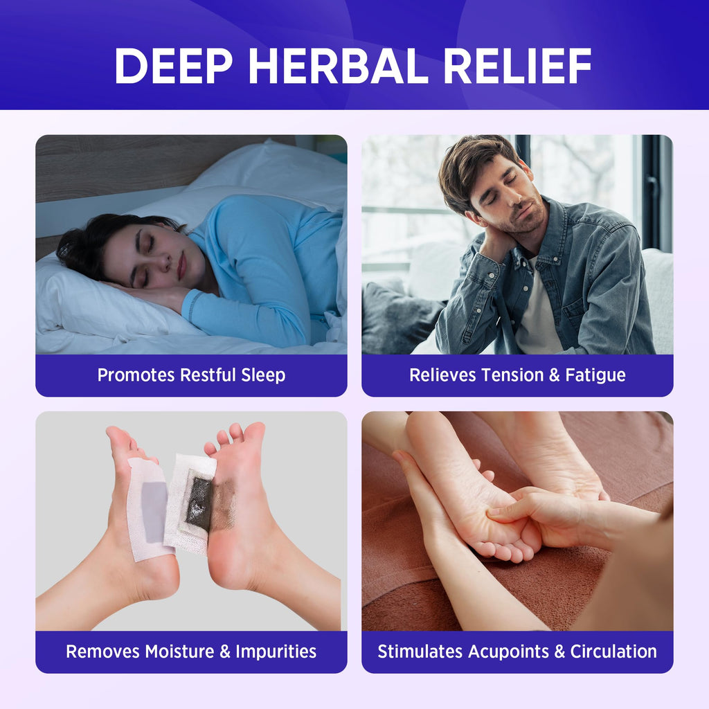 AOSORW Natural Foot Pads - Lavender & Bamboo Vinegar | Soothing Nighttime Ritual (30 Pads)