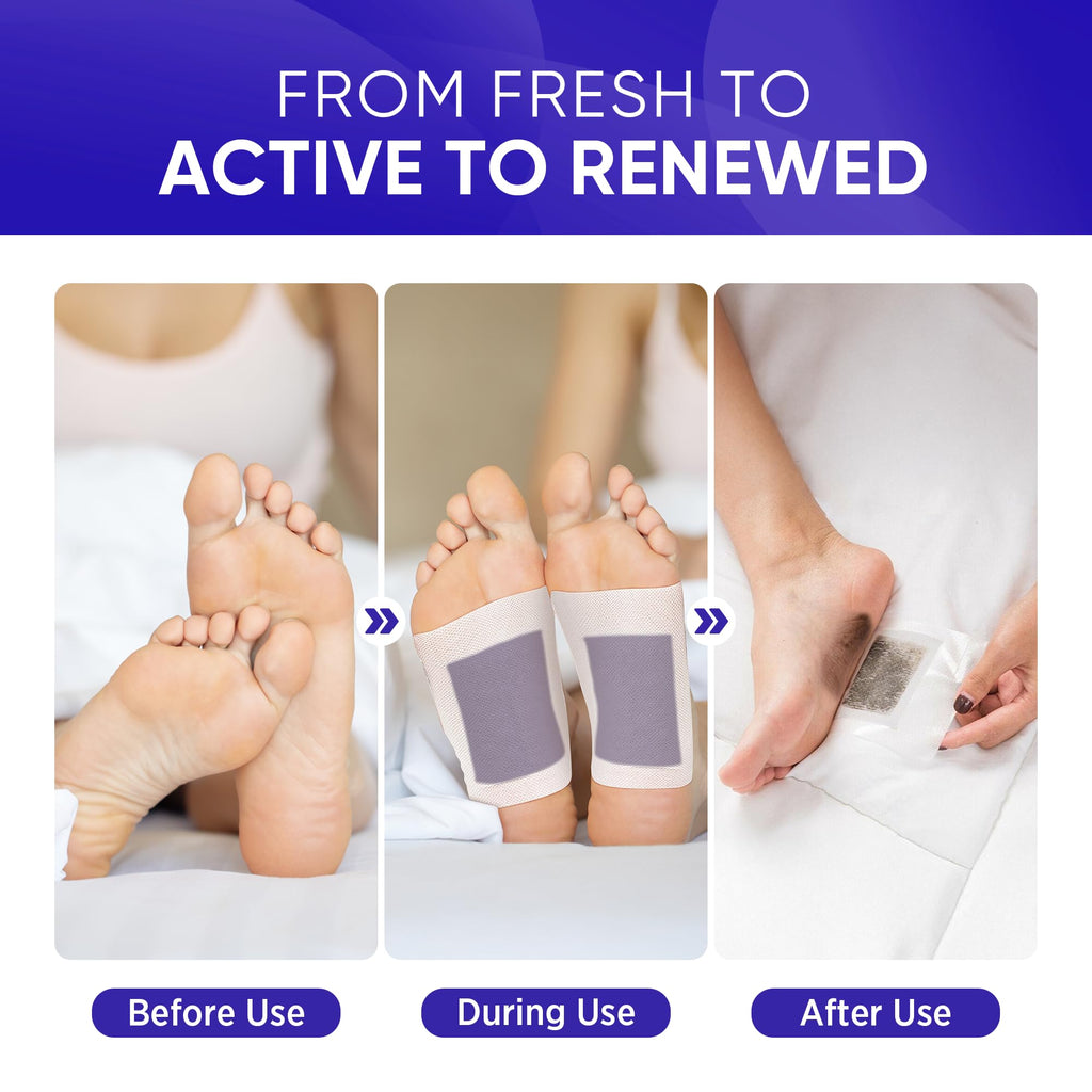 AOSORW Natural Foot Pads - Lavender & Bamboo Vinegar | Soothing Nighttime Ritual (30 Pads)