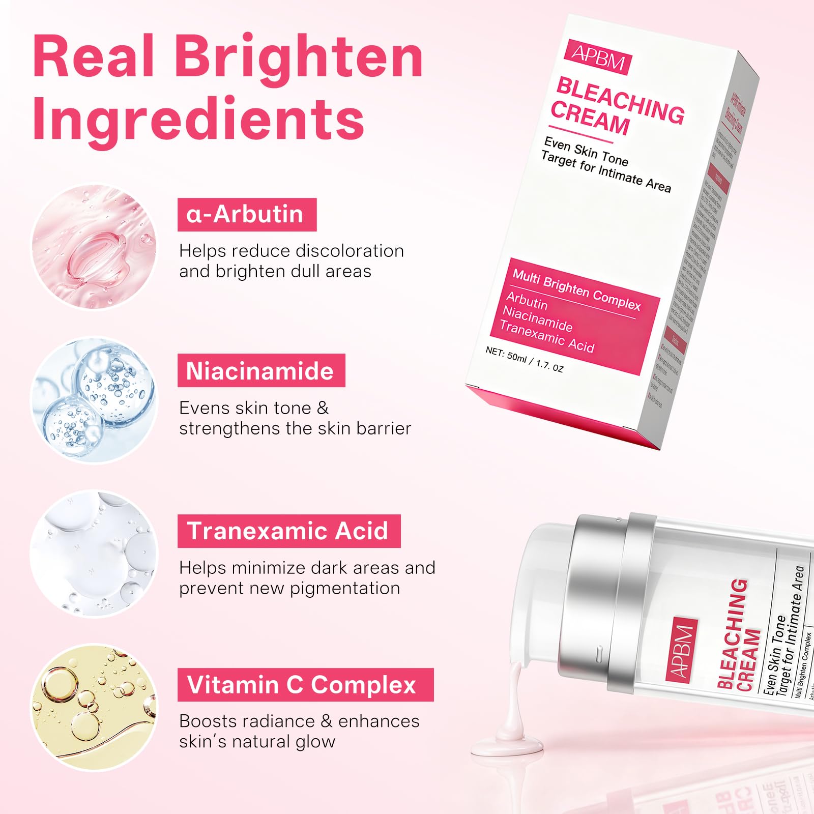APBM Skin Lightening Cream for Intimate Areas – Niacinamide, Arbutin, Tranexamic Acid & Vitamin C