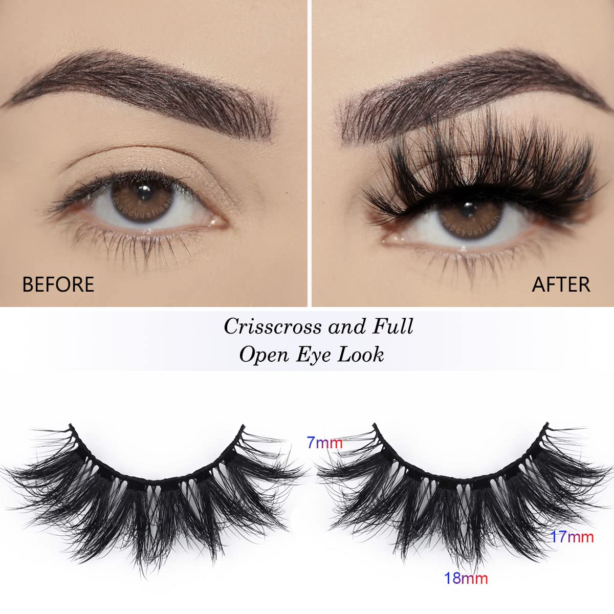 APCYUST Lashes Bulk Wispy Eyelashes – 100 Pairs, 5 Styles, 15mm-18mm | Wholesale & Brand Custom
