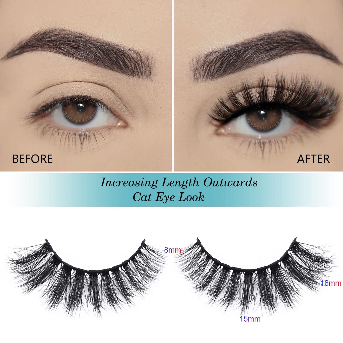 APCYUST Lashes Bulk Wispy Eyelashes – 100 Pairs, 5 Styles, 15mm-18mm | Wholesale & Brand Custom