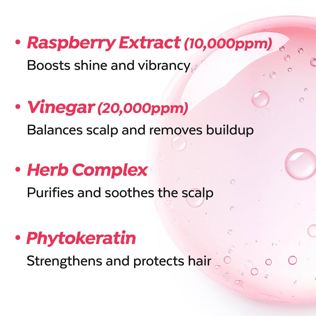 A'PIEU Raspberry Vinegar Shampoo & Hair Vinegar Rinse Set – Scalp Clarifying & pH-Balanced