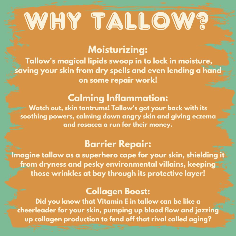 Apothecary Prairie Whipped Tallow Balm (Unscented) – Grass-Fed Tallow & Organic Sunflower Oil, 2oz