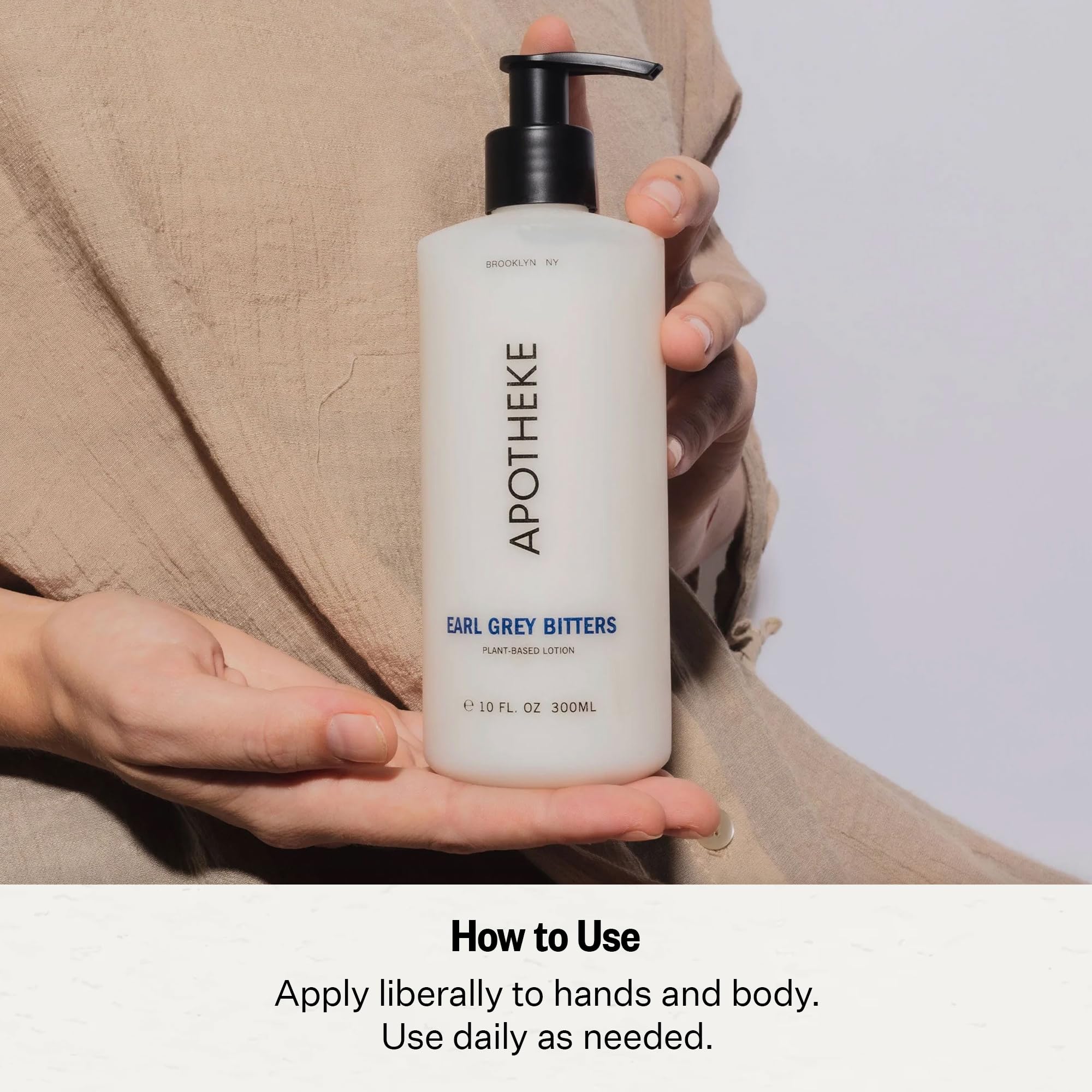 APOTHEKE Earl Grey Bitters Hand & Body Lotion – 10 oz, Nourishing & Paraben-Free