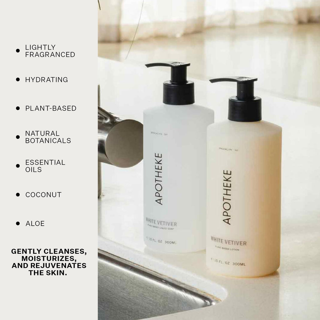 APOTHEKE Liquid Hand Soap White Vetiver – Hydrating Handwash, 10 oz